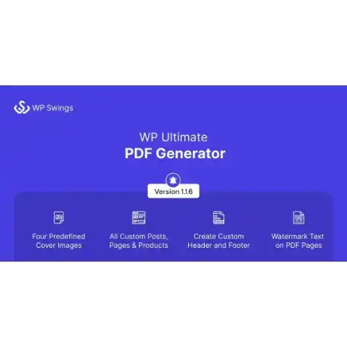 WP Ultimate PDF Generator: Create, Generate & Customise PDF for live WordPress pages v1.1.6
