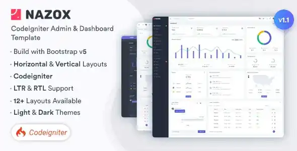 Nazox – CodeIgniter Admin & Dashboard Template